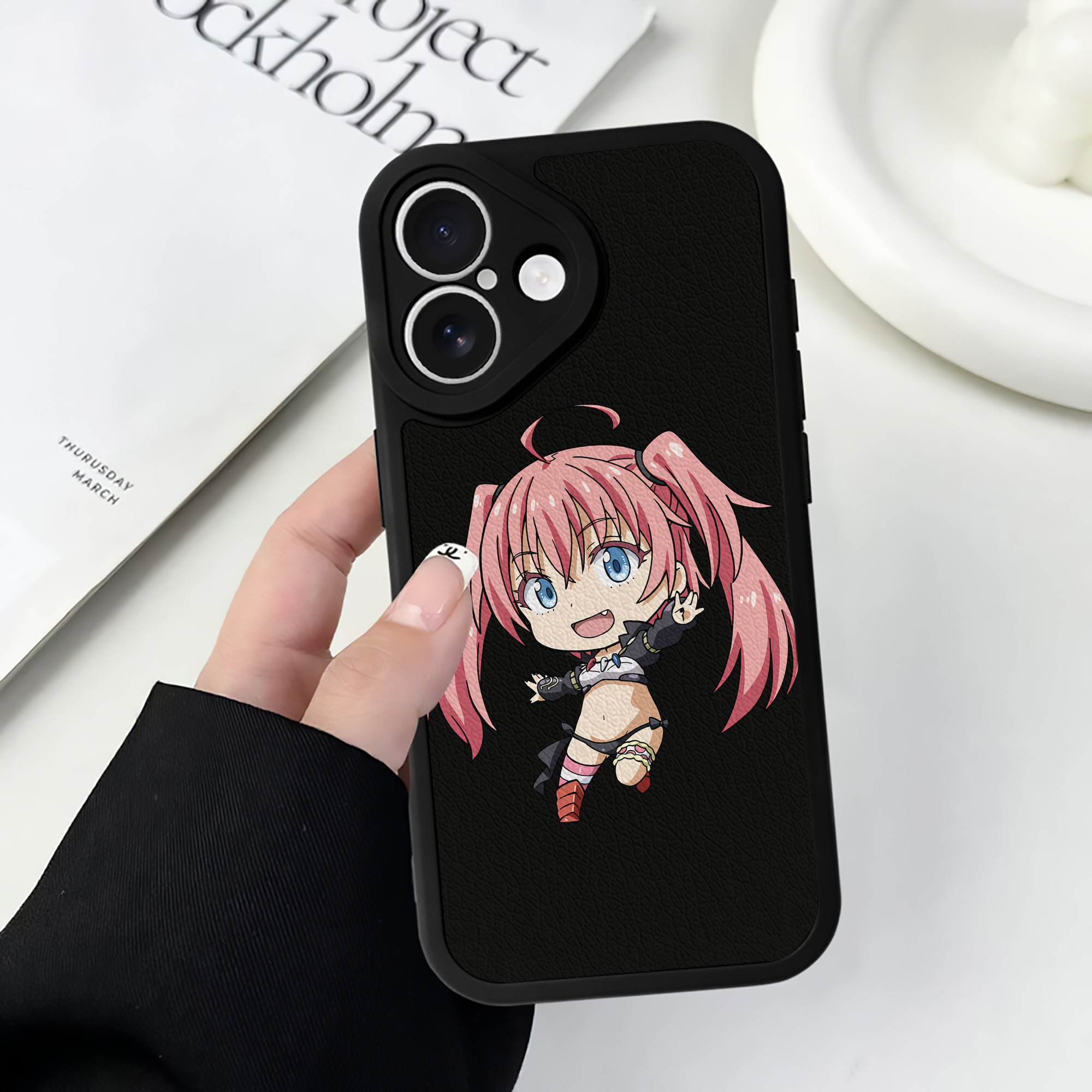 （画像用） 転スラ Regarding Reincarnated to Slime 【iPhone 16シリーズ対応】シリコンスマホケース（レザー調） 材質：シリコン